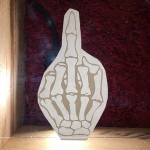 Skeleton Bird Flipping Off Straight Finger